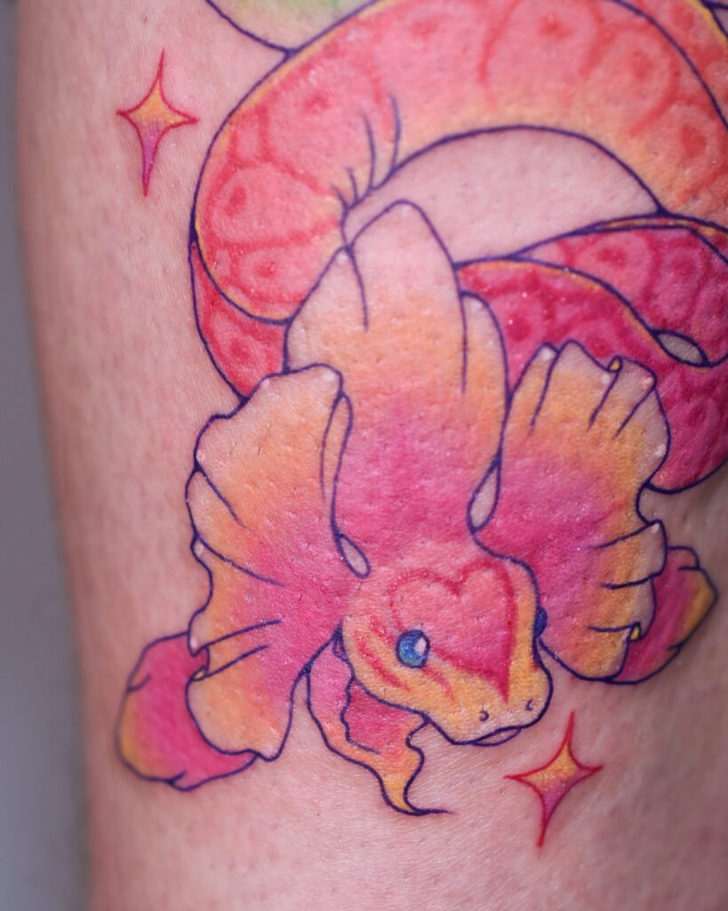 color snake flower python soft villain tattoo