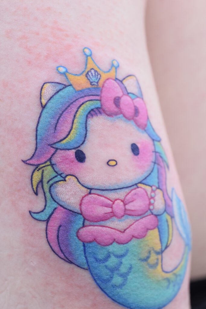 hello kitty mermaid sanrio color soft villain tattoo