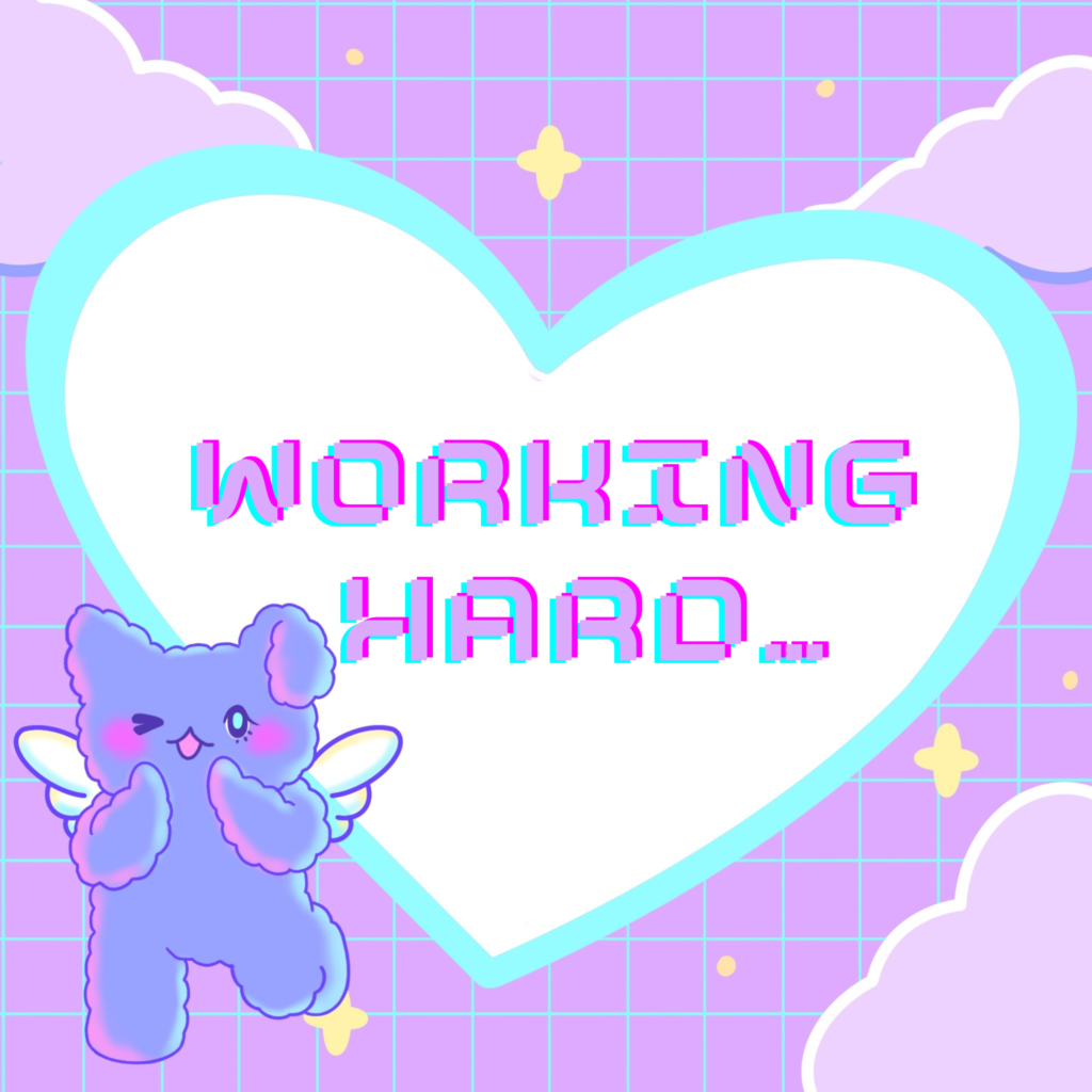 working hard